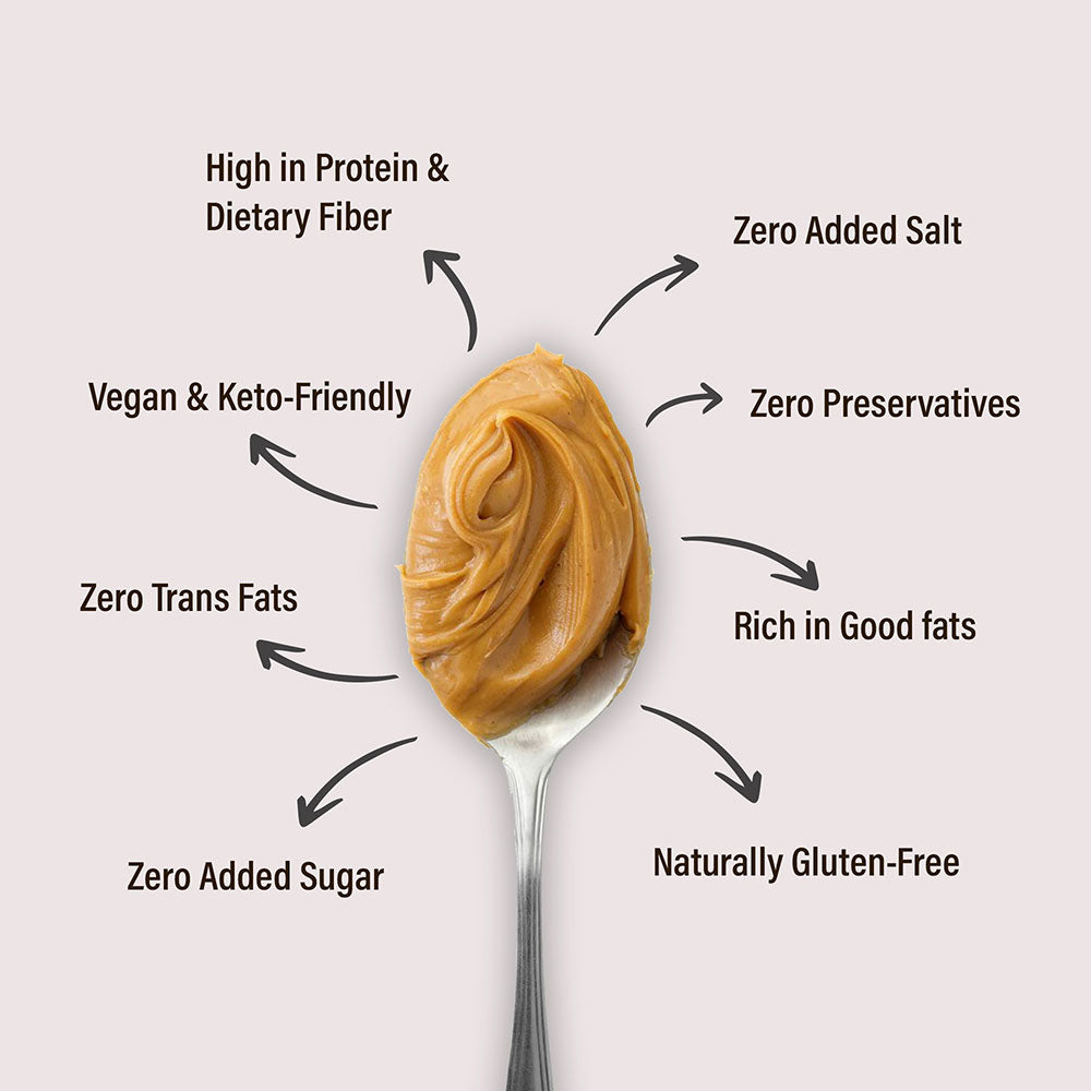 HAPPY PEANUT BUTTER | CRUNCHY NO SUGAR NO SALT | HIGH PROTEIN | 1 Kg