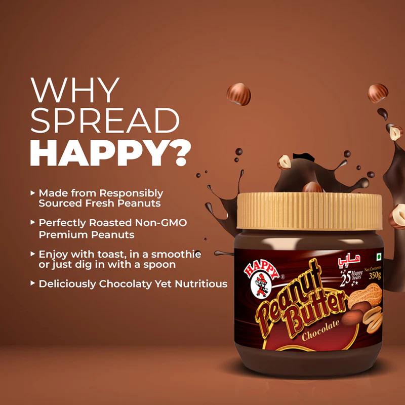 HAPPY PEANUT BUTTER | CHOCOLATE | HIGH PROTEIN | 350 gm